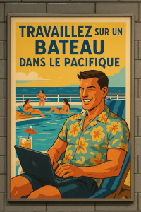 Travaillez sur un bateau dans le Pacifique